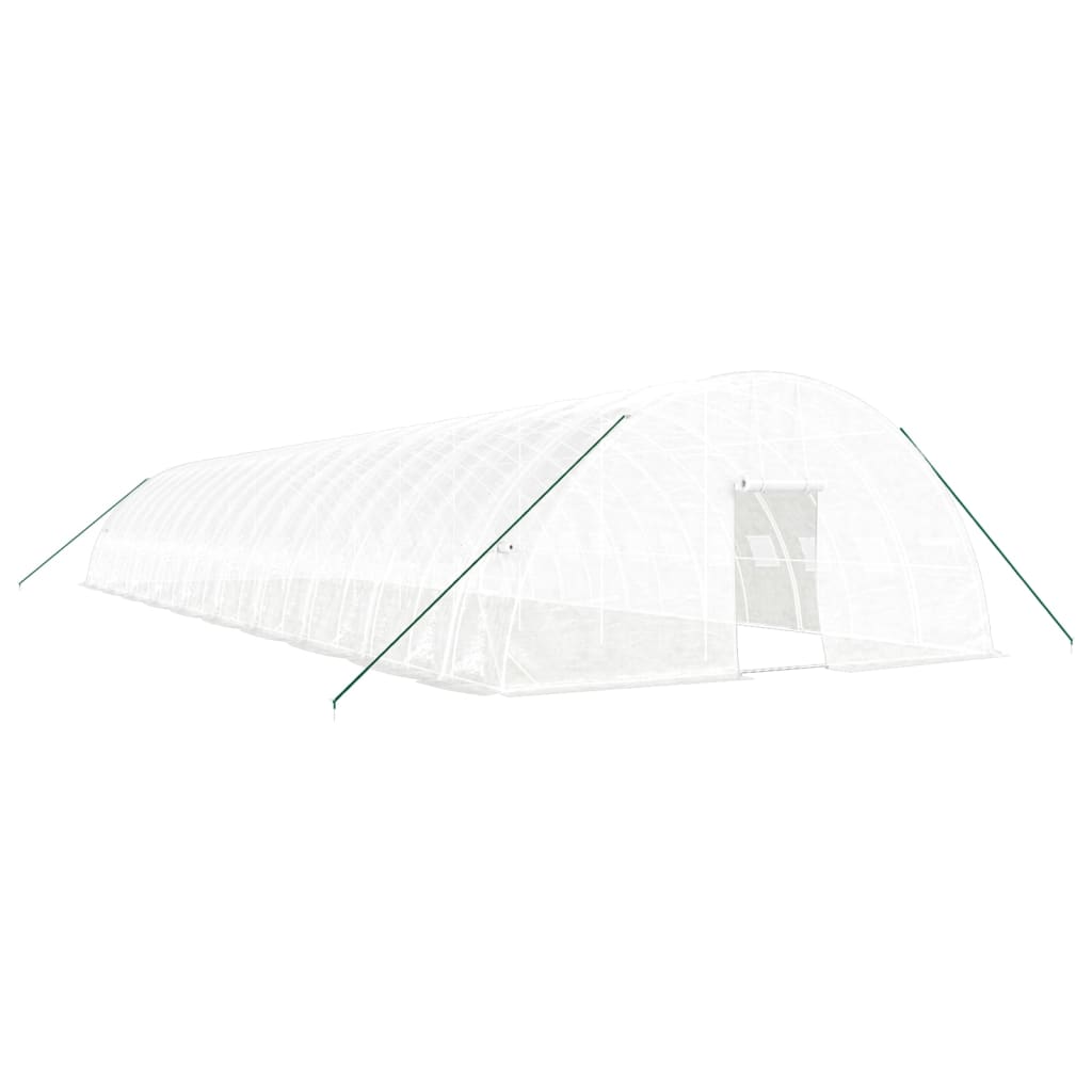 fehér acélvázas melegház 120 m² 20x6x2,85 m