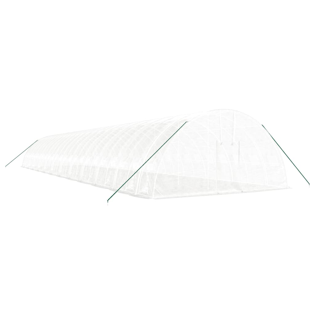 fehér acélvázas melegház 144 m² 24x6x2,85 m