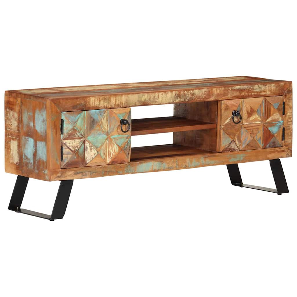 tömör újrahasznosított fa TV-szekrény 112 x 30 x 45 cm