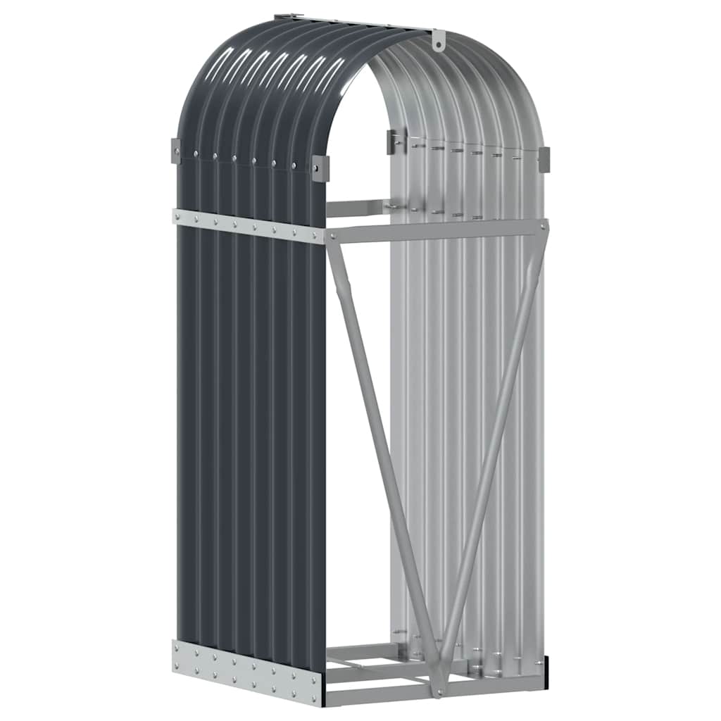 antracit színű horganyzott acél fatörzstartó 40 x 45 x 100 cm