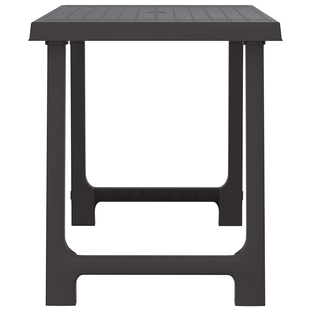 antracitszürke fa hatású PP kempingasztal 79x56x64 cm