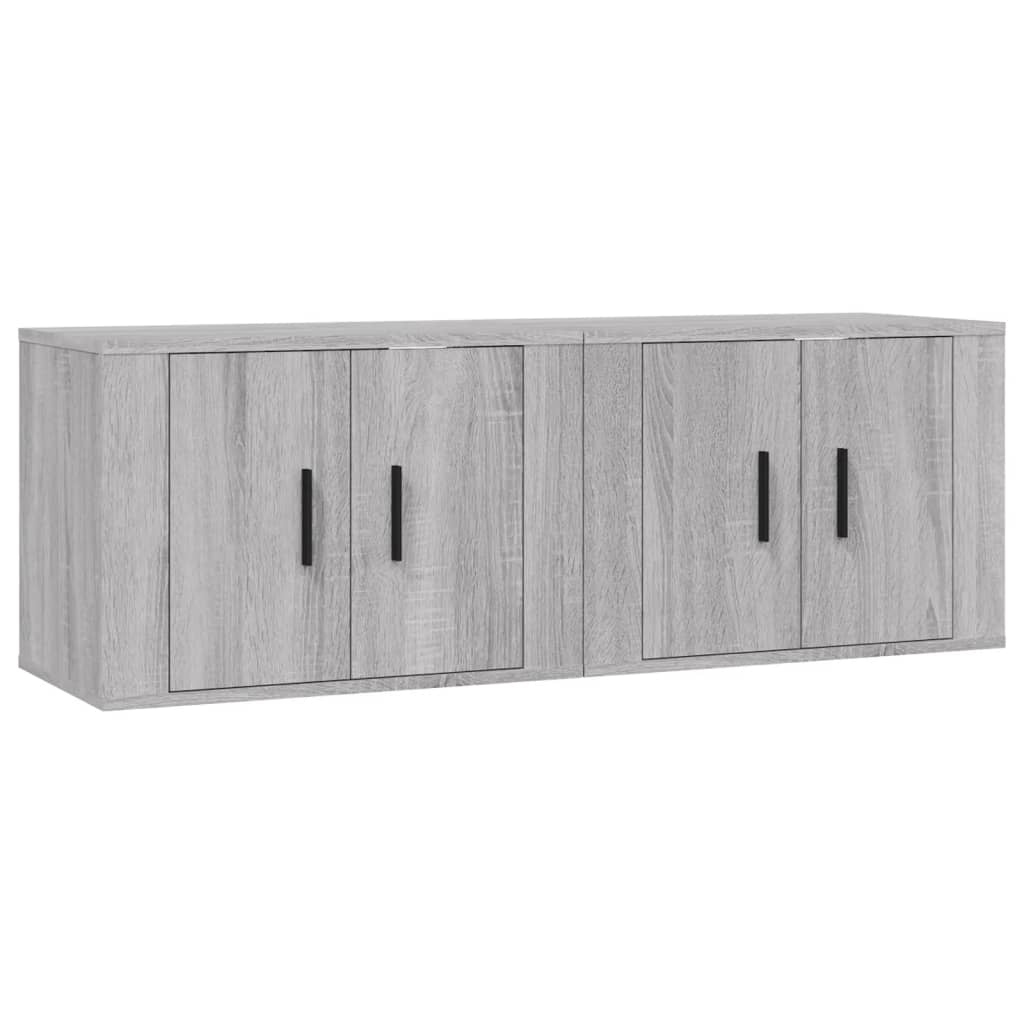 2 db szürke sonoma falra szerelhető TV-szekrény 57x34,5x40 cm