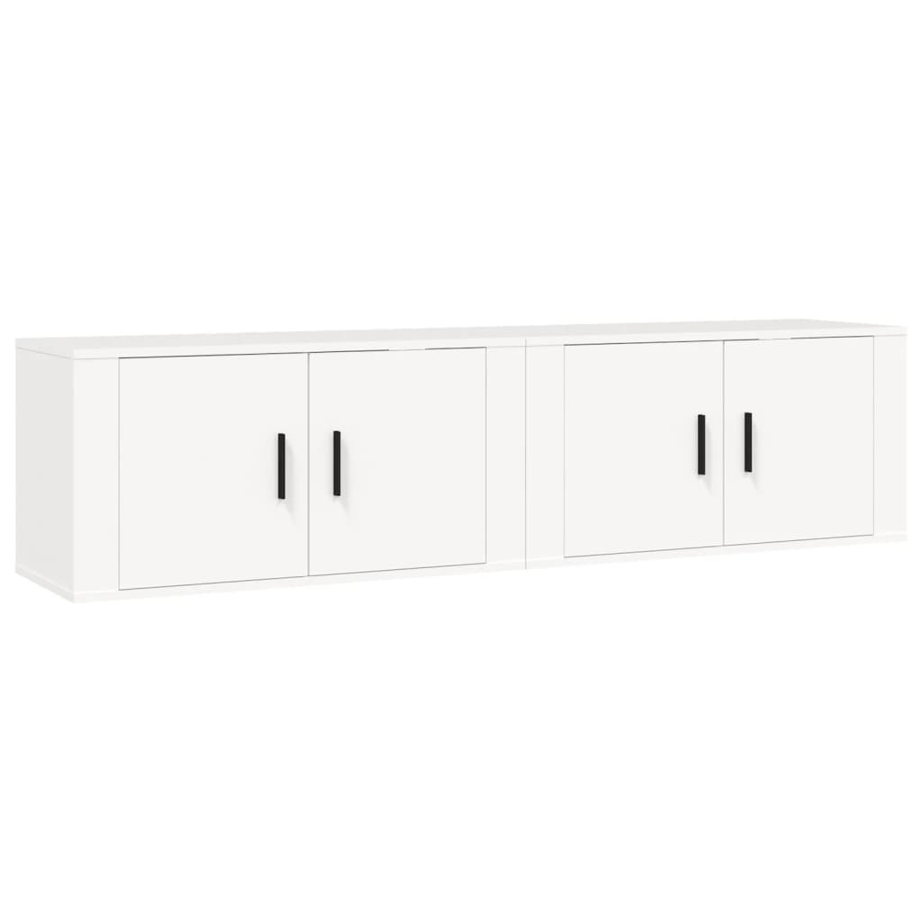 2 db fehér falra szerelhető TV-szekrény 80 x 34,5 x 40 cm
