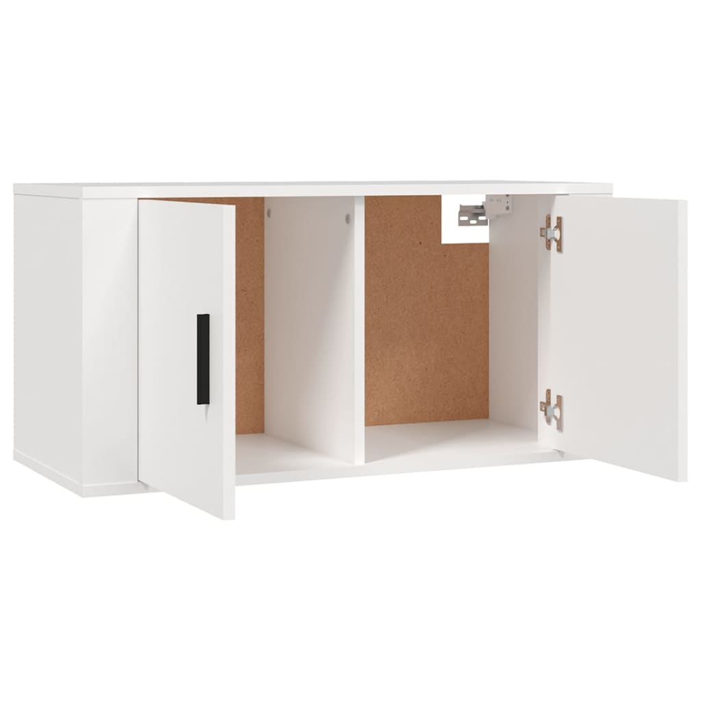 2 db fehér falra szerelhető TV-szekrény 80 x 34,5 x 40 cm