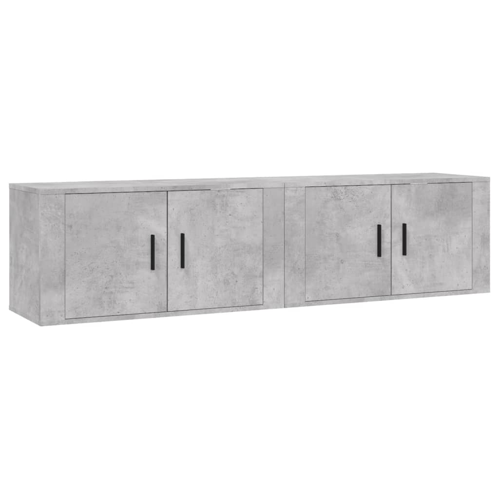 2 db betonszürke fali TV-szekrény 80 x 34,5 x 40 cm