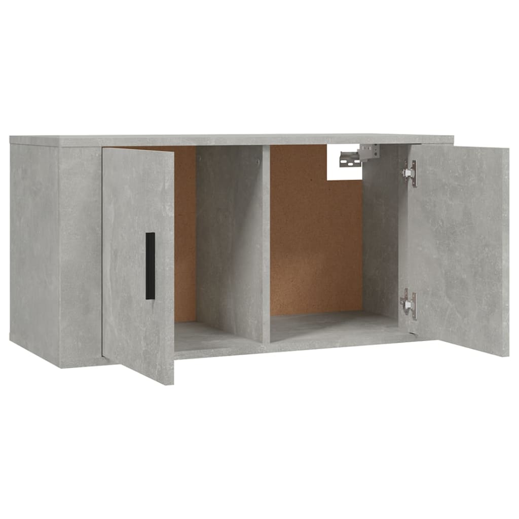 2 db betonszürke fali TV-szekrény 80 x 34,5 x 40 cm
