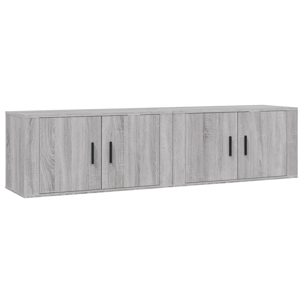 2 db szürke sonoma falra szerelhető TV-szekrény 80x34,5x40 cm