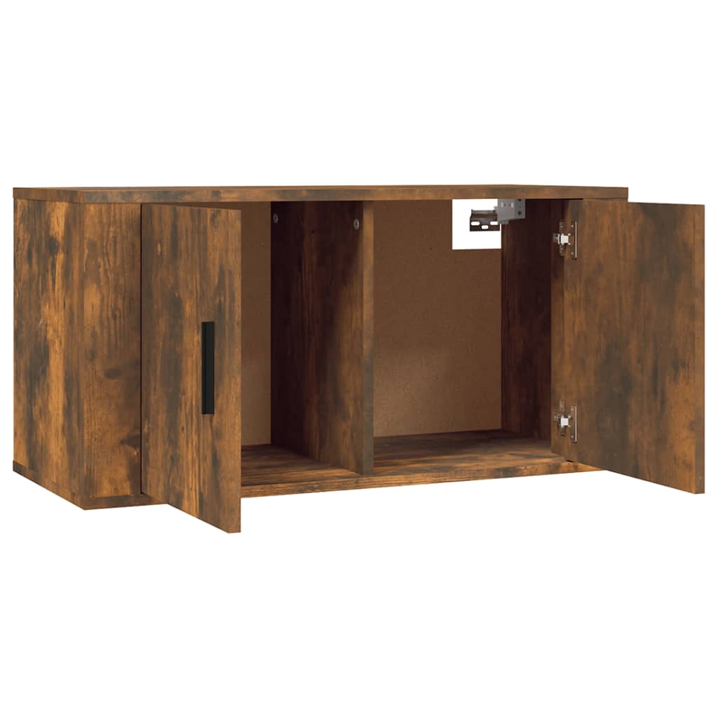 3 db füstös tölgy színű fali TV-szekrény 80 x 34,5 x 40 cm