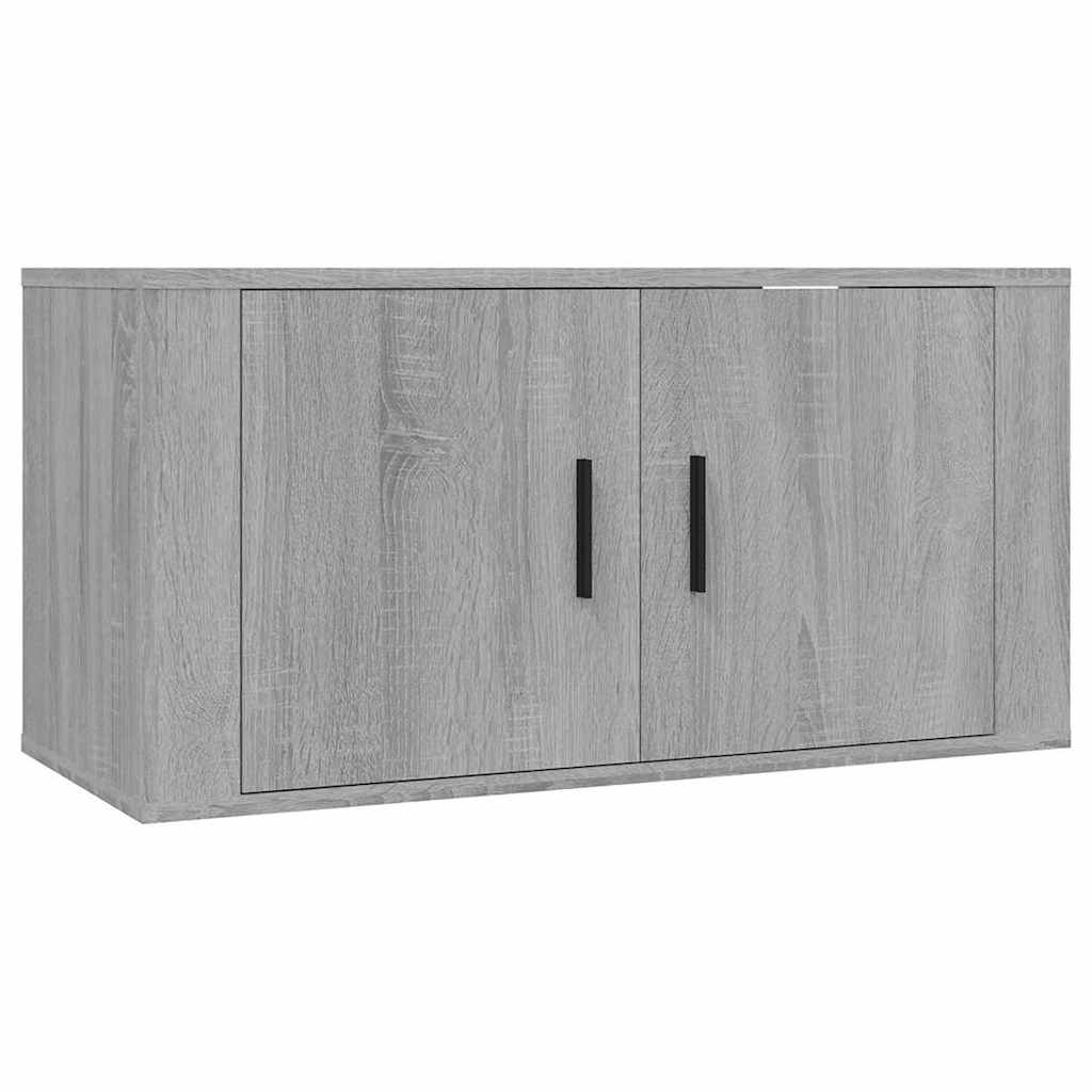 3 db szürke sonoma falra szerelhető TV-szekrény 80x34,5x40 cm