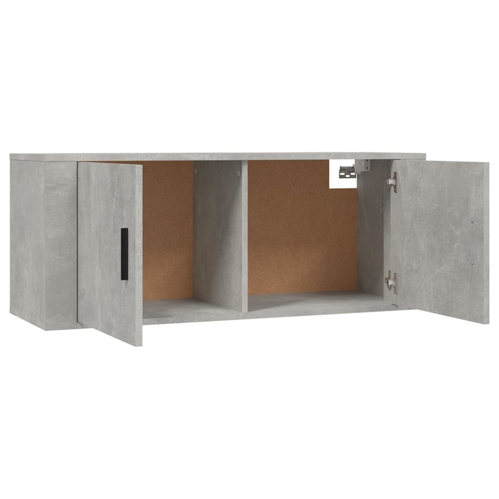 2 db betonszürke fali TV-szekrény 100 x 34,5 x 40 cm