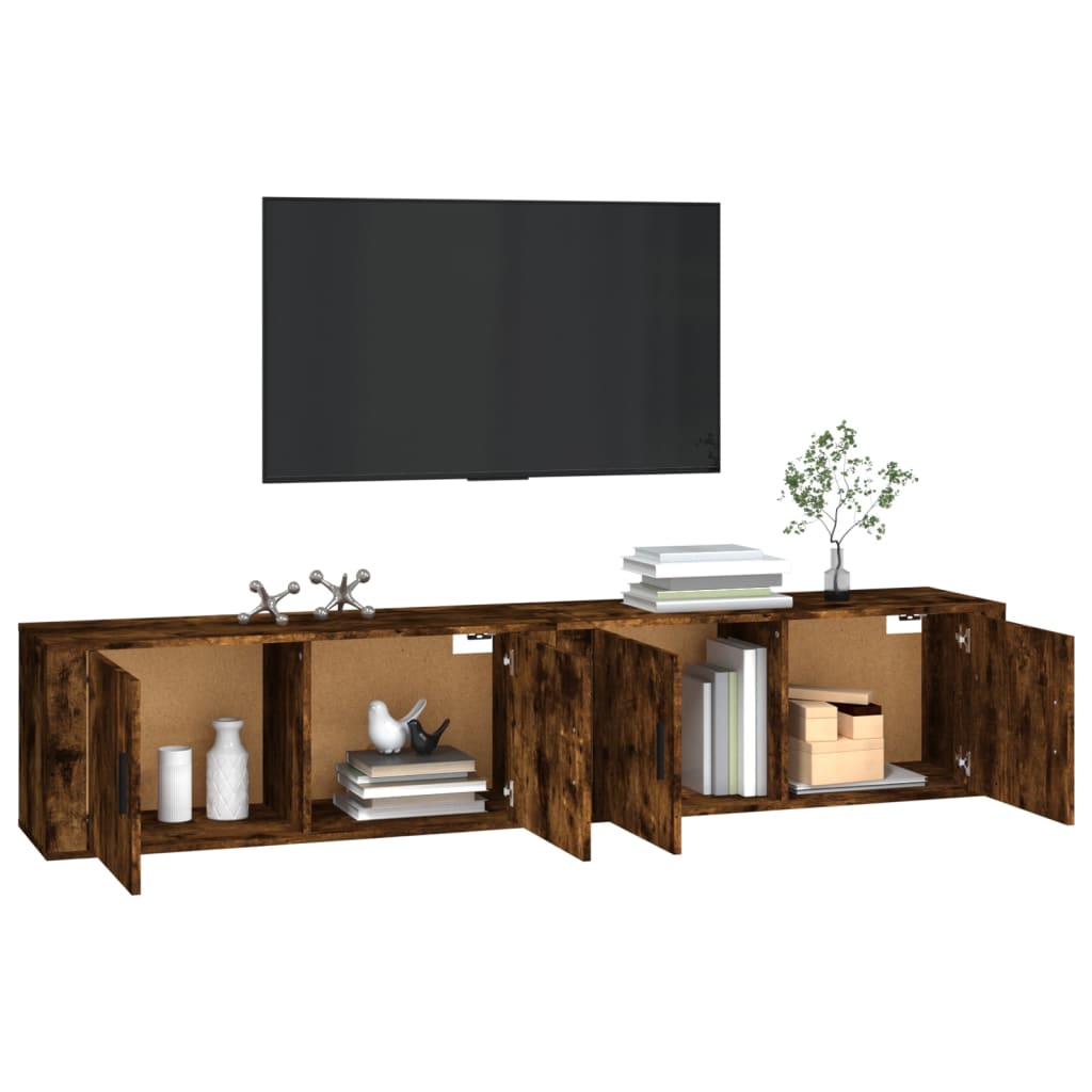 2 db füstös tölgy színű fali TV-szekrény 100 x 34,5 x 40 cm
