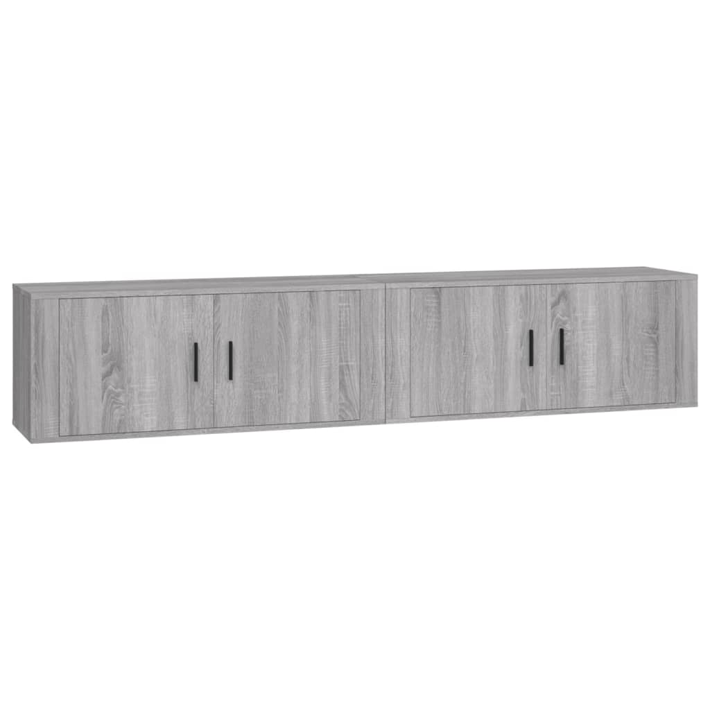 2 db szürke sonoma falra szerelhető TV-szekrény 100x34,5x40 cm