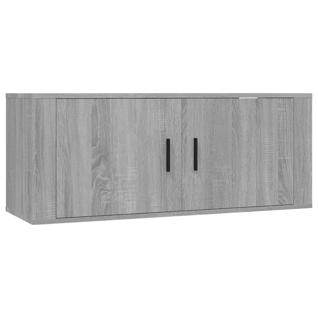 2 db szürke sonoma falra szerelhető TV-szekrény 100x34,5x40 cm