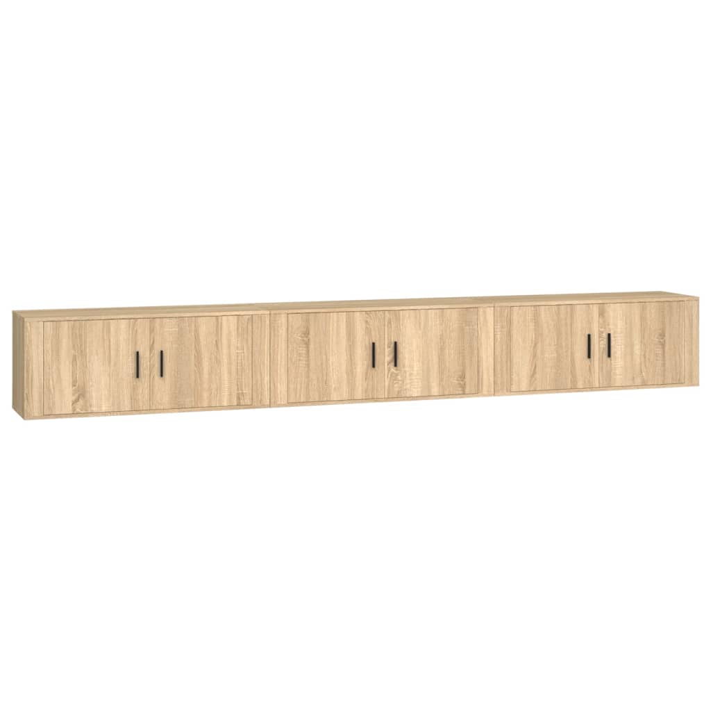 3 db sonoma tölgy színű fali TV-szekrény 100 x 34,5 x 40 cm