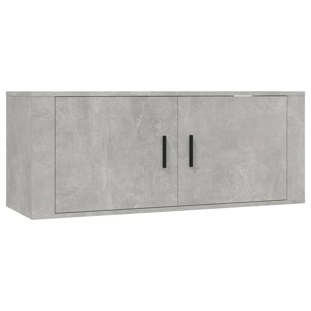 3 db betonszürke fali TV-szekrény 100 x 34,5 x 40 cm