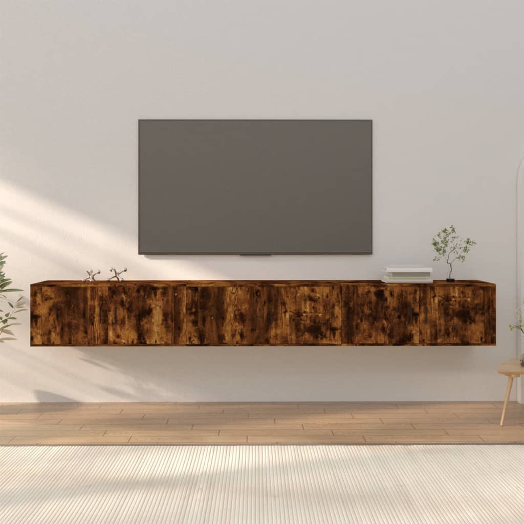 3 db füstös tölgy színű fali TV-szekrény 100 x 34,5 x 40 cm