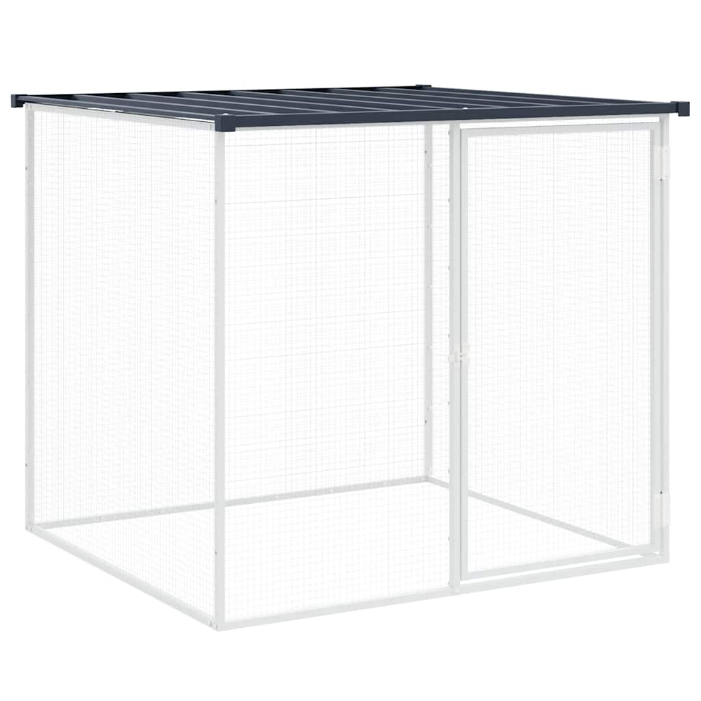 antracitszürke horganyzott acél tyúkketrec tetővel 103x98x90 cm