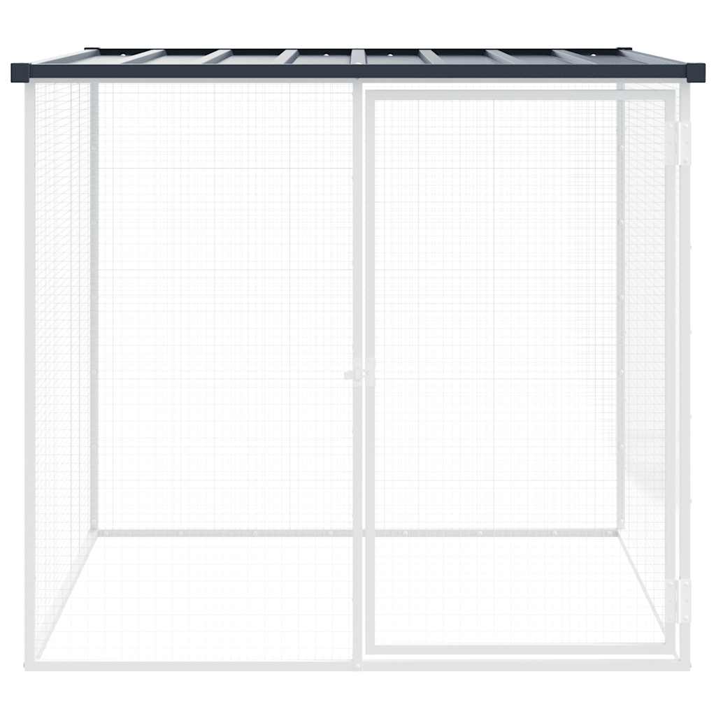 antracitszürke horganyzott acél tyúkketrec tetővel 103x98x90 cm