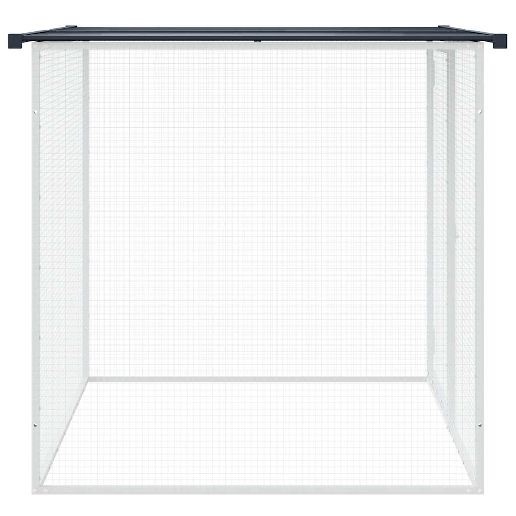 antracitszürke horganyzott acél tyúkketrec tetővel 103x98x90 cm