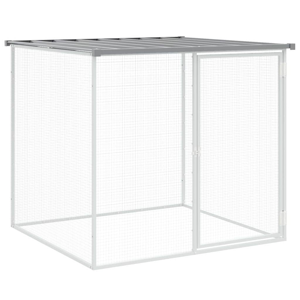 világosszürke horganyzott acél tyúkketrec tetővel 103x98x90 cm