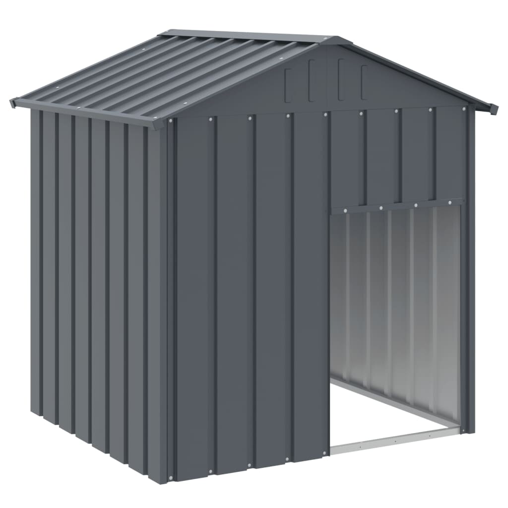 antracit horganyzott acél kutyakennel tetővel 117x103x123 cm