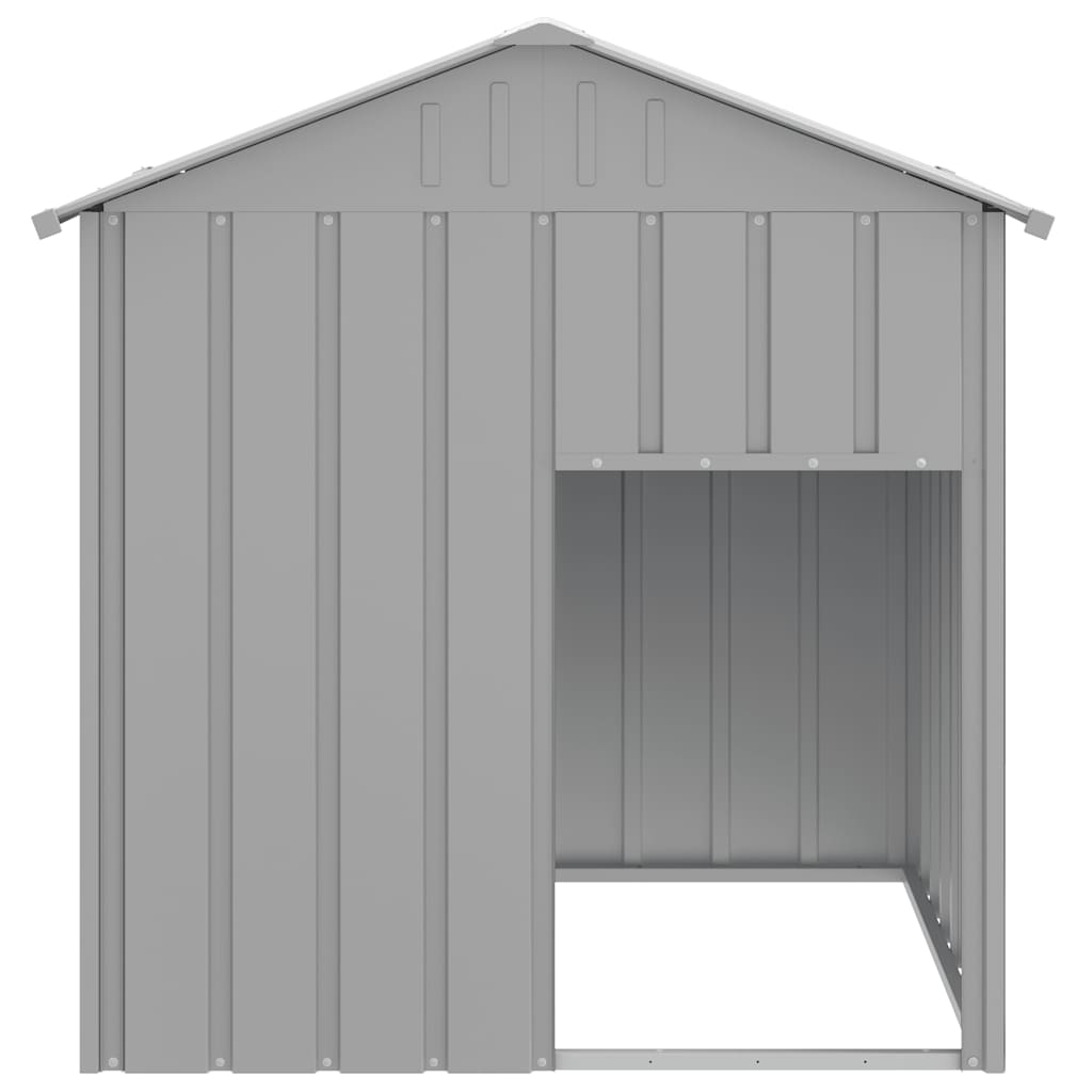 világosszürke horganyzott acél tetős kutyakennel 117x103x123 cm