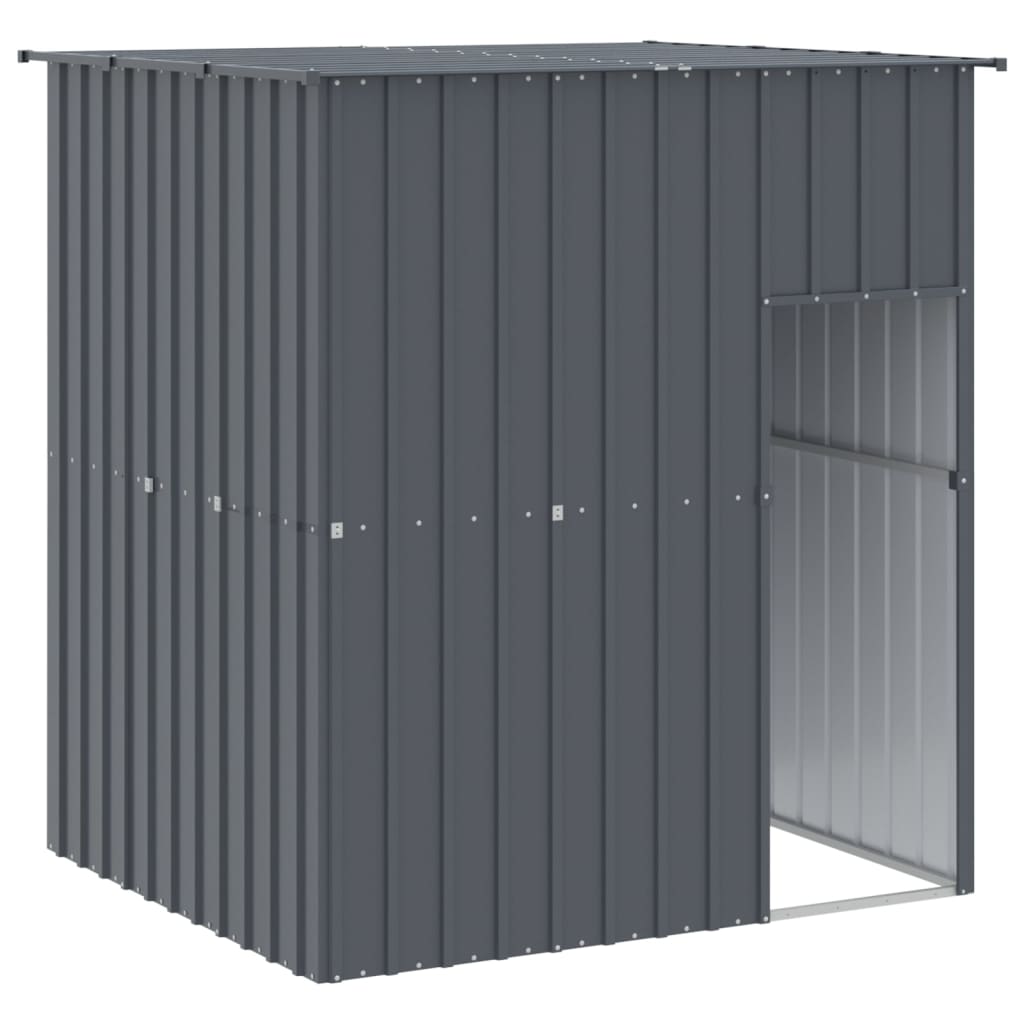 antracit horganyzott acél kutyakennel tetővel 165x153x181 cm