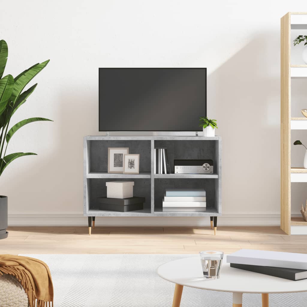betonszürke szerelt fa TV-szekrény 69,5x30x50 cm