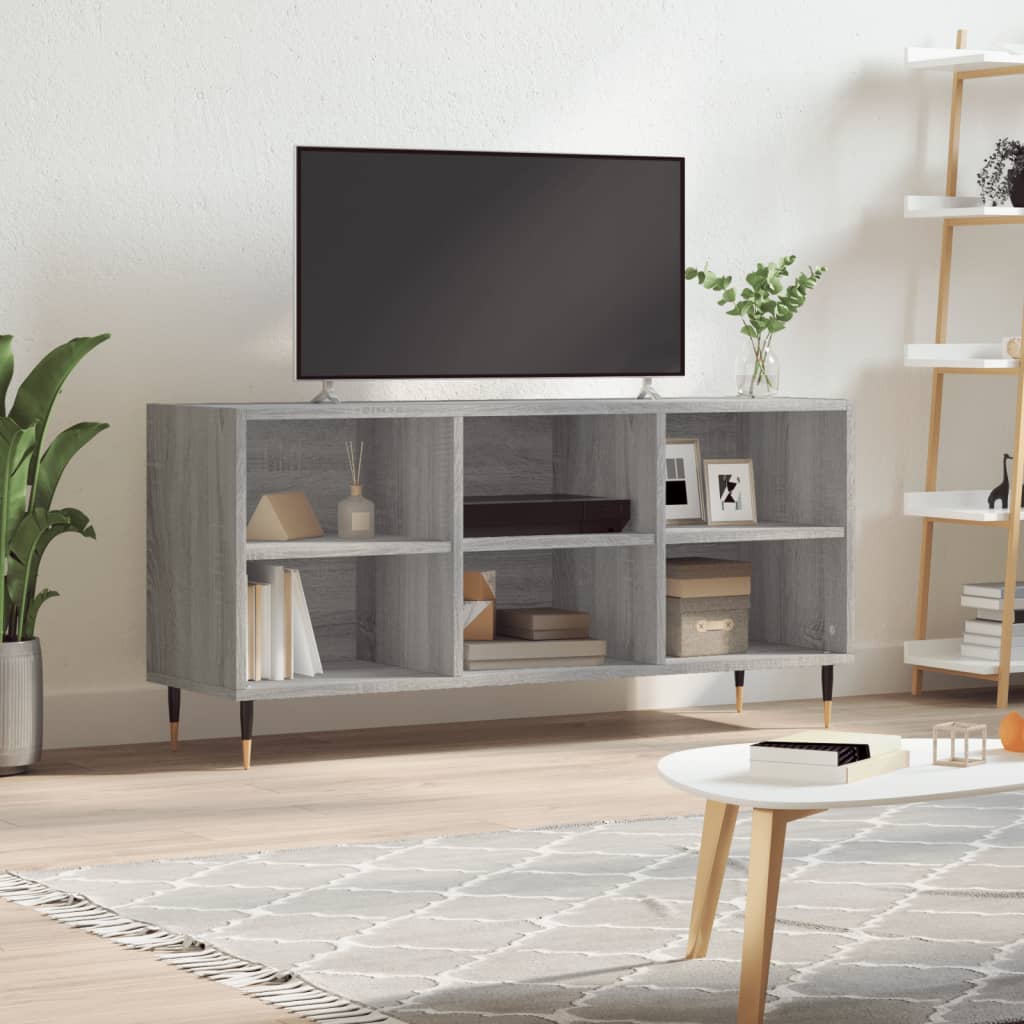 szürke sonoma színű szerelt fa TV-szekrény 103,5x30x50 cm