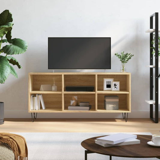 sonoma tölgy színű szerelt fa TV-szekrény 103,5x30x50 cm