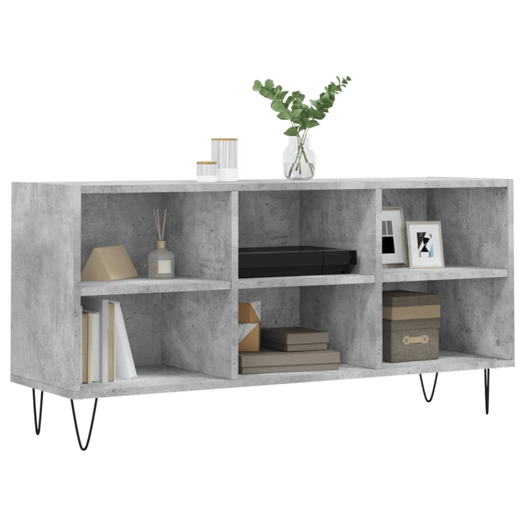 betonszürke szerelt fa TV-szekrény 103,5x30x50 cm
