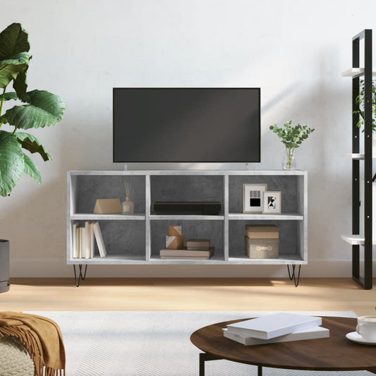 betonszürke szerelt fa TV-szekrény 103,5x30x50 cm