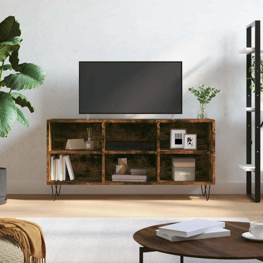 füstös tölgy színű szerelt fa TV-szekrény 103,5x30x50 cm