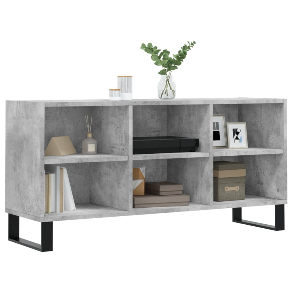 betonszürke szerelt fa TV-szekrény 103,5x30x50 cm