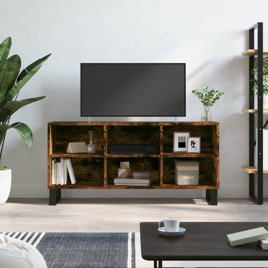 füstös tölgy színű szerelt fa TV-szekrény 103,5x30x50 cm