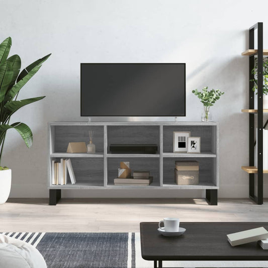szürke sonoma színű szerelt fa TV-szekrény 103,5x30x50 cm