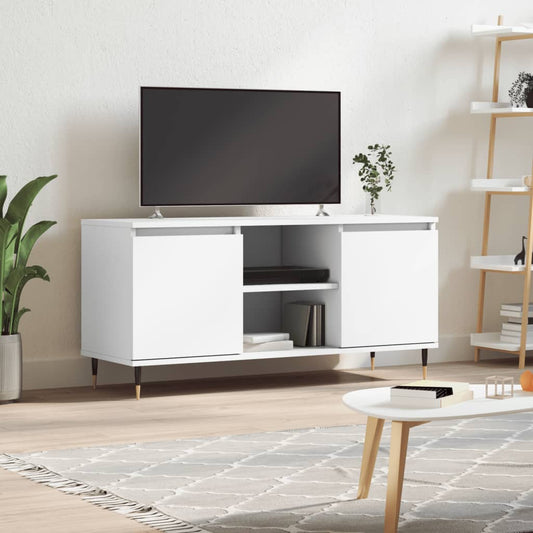 fehér szerelt fa TV-szekrény 104 x 35 x 50 cm