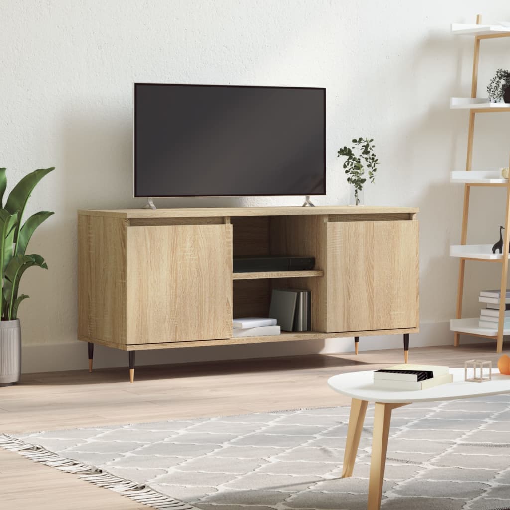 sonoma tölgyszínű szerelt fa TV-szekrény 104x35x50 cm