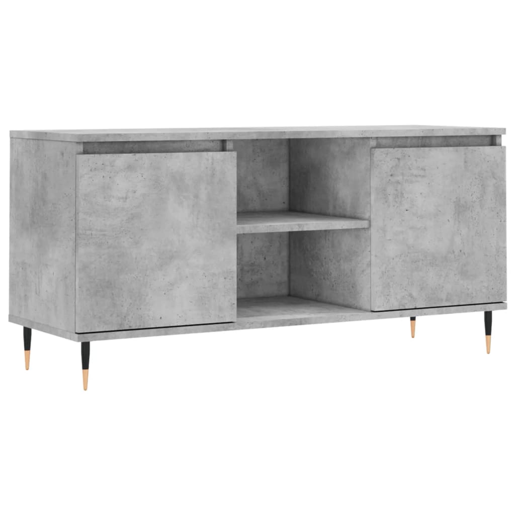 betonszürke szerelt fa TV-szekrény 104x35x50 cm