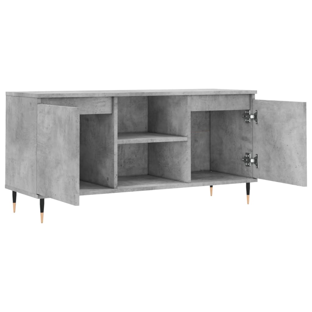betonszürke szerelt fa TV-szekrény 104x35x50 cm