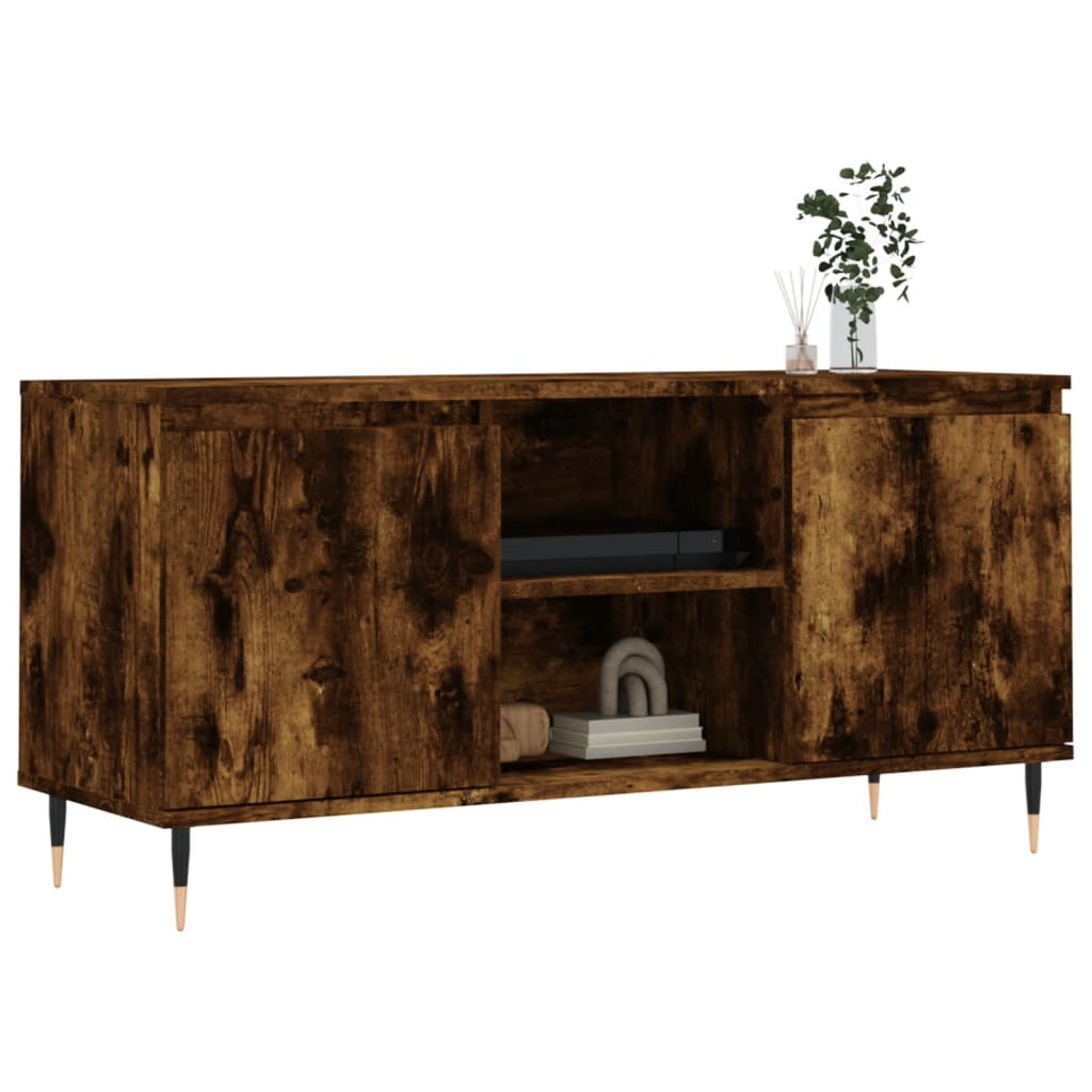 füstös tölgy színű szerelt fa TV-szekrény 104x35x50 cm
