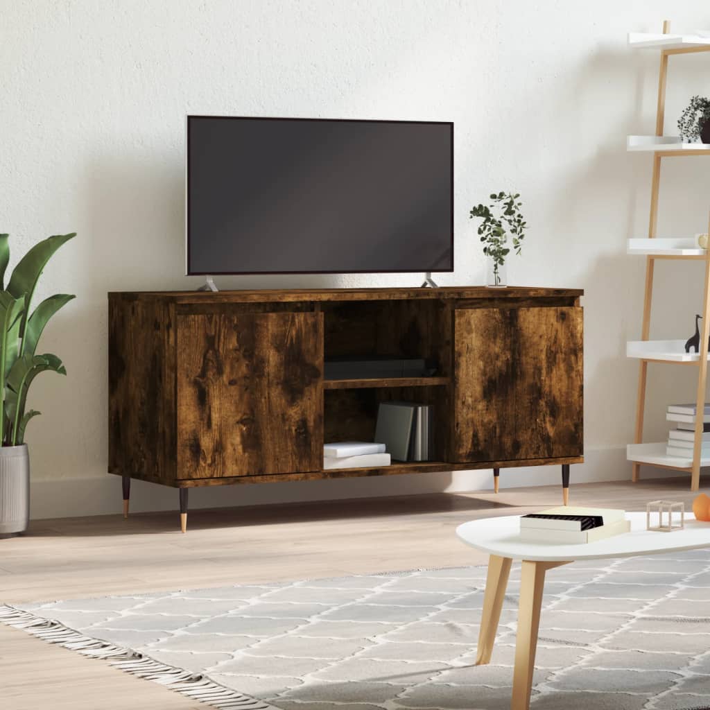 füstös tölgy színű szerelt fa TV-szekrény 104x35x50 cm