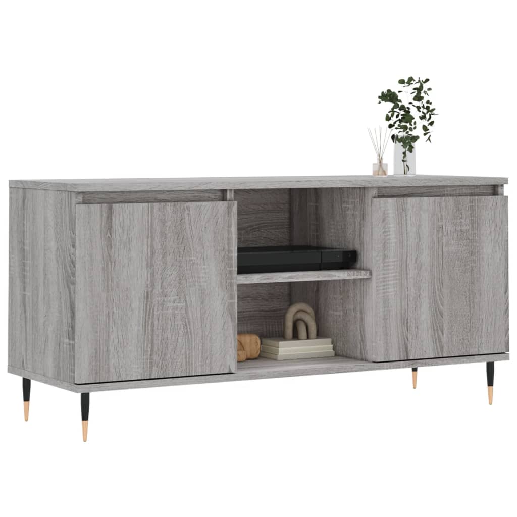 szürke sonoma színű szerelt fa TV-szekrény 104x35x50 cm