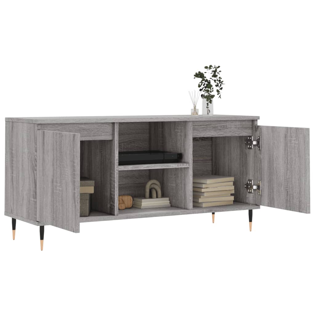 szürke sonoma színű szerelt fa TV-szekrény 104x35x50 cm