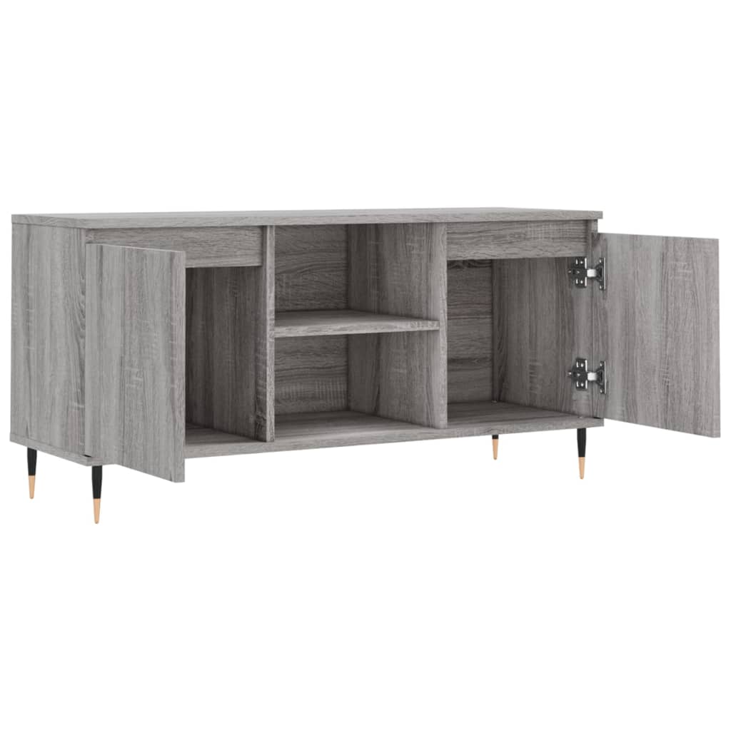 szürke sonoma színű szerelt fa TV-szekrény 104x35x50 cm