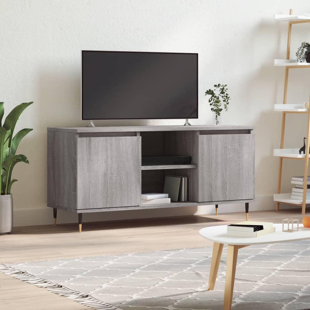 szürke sonoma színű szerelt fa TV-szekrény 104x35x50 cm
