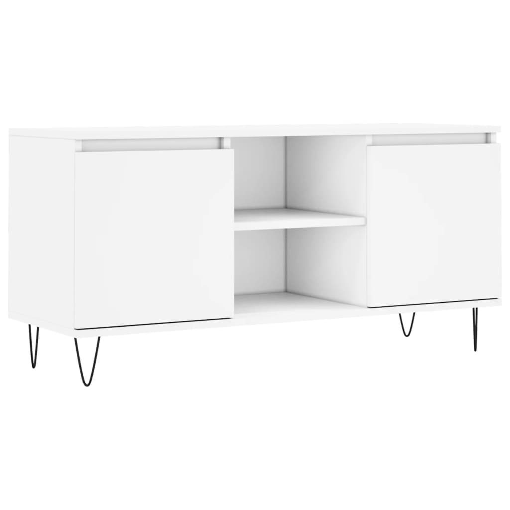 fehér szerelt fa TV-szekrény 104 x 35 x 50 cm