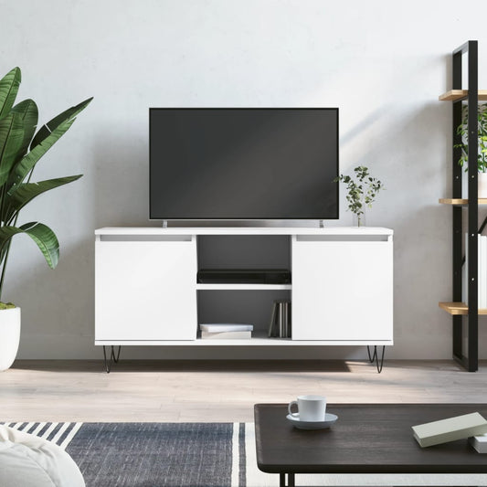 fehér szerelt fa TV-szekrény 104 x 35 x 50 cm