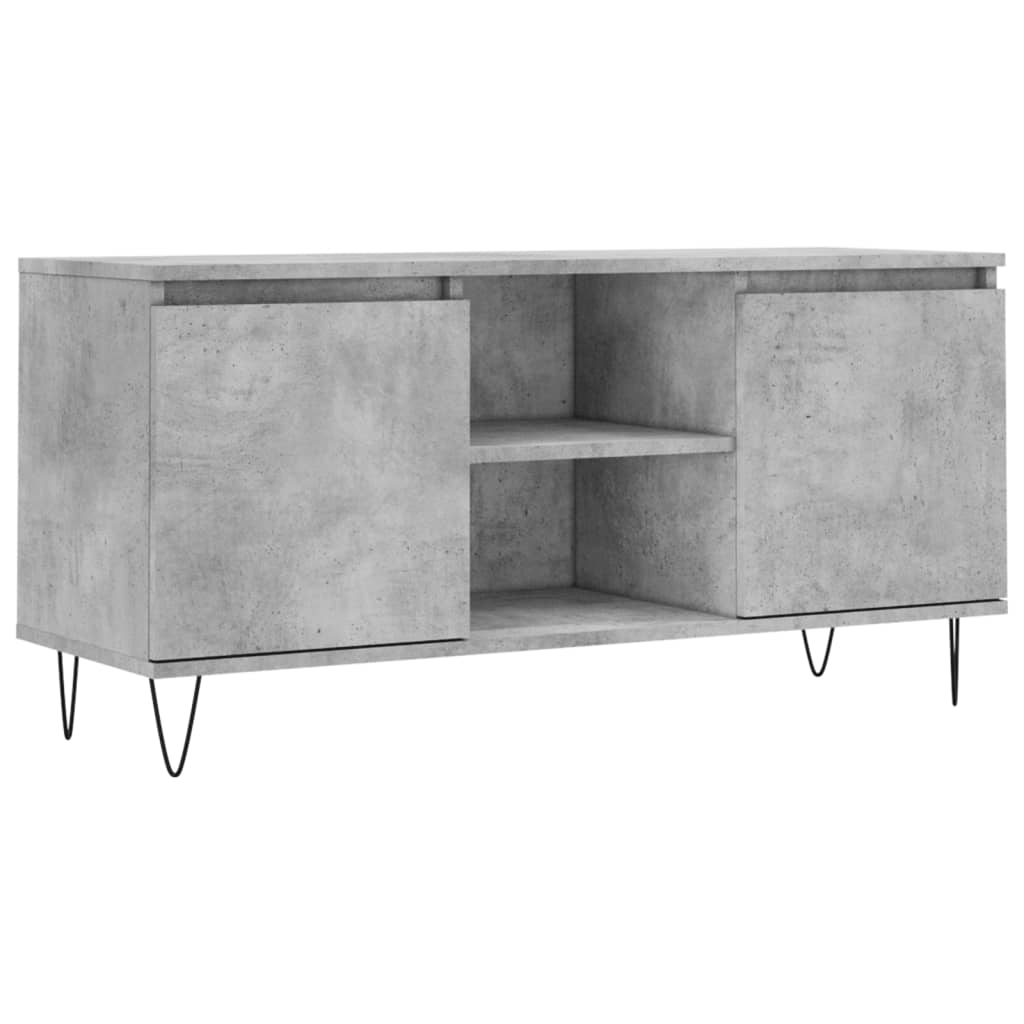 betonszürke szerelt fa TV-szekrény 104x35x50 cm