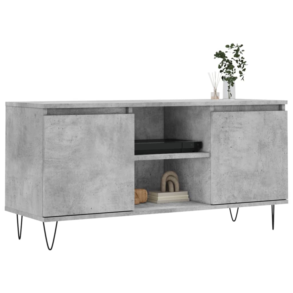 betonszürke szerelt fa TV-szekrény 104x35x50 cm
